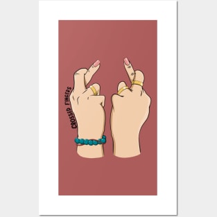 Crossed fingers Posters and Art